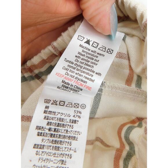 Rylee + Cru Boy's Cream‎ Holiday Plaid Wide Leg Pant Size 10-12 Years Neutral - Picture 4 of 5